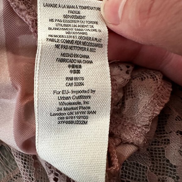 Free People Fortune Teller Velvet Lace Shirt Blouse Pink XS Extra Small - Picture 7 of 9